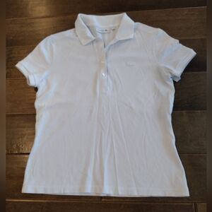 LACOSTE Women's EEUC short-sleeve White Slim Fit Polo Shirt - 38